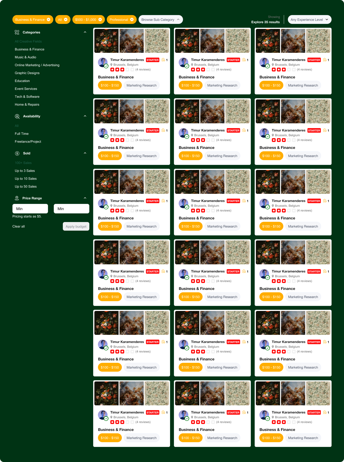 browse and discovery page